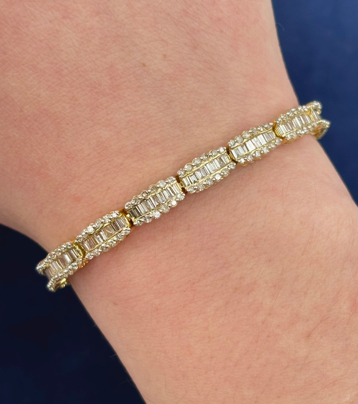 14K Gold Baguette Bridge Diamond Bracelet - additional product view 4