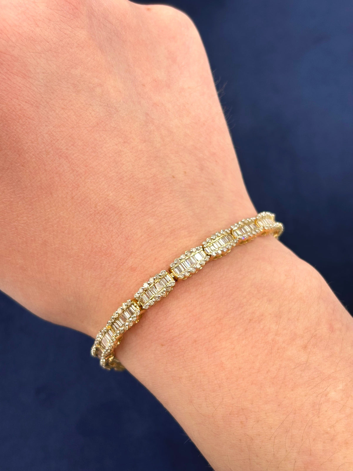 14K Gold Baguette Bridge Diamond Bracelet - additional product view 5