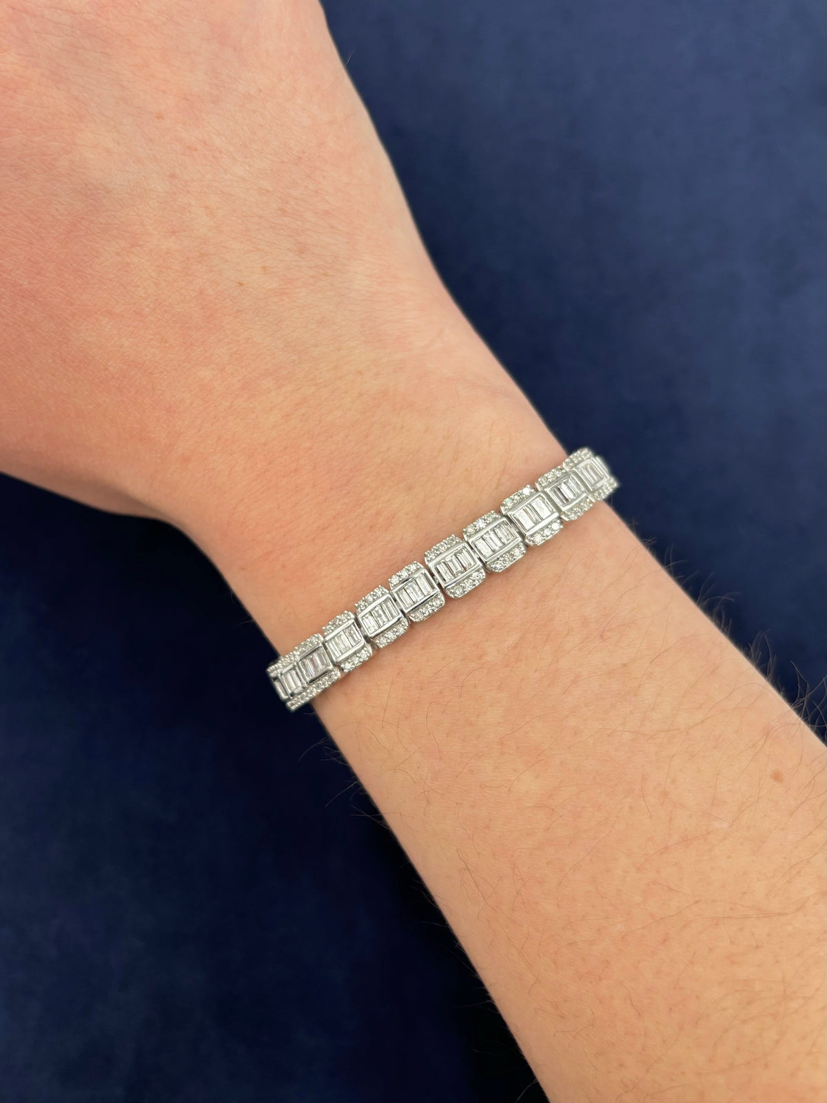 14K Gold Split Baguette Diamond Bracelet - additional product view 4