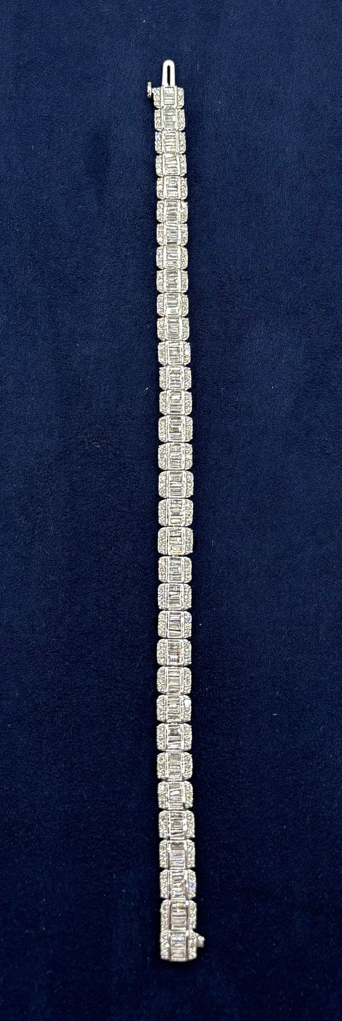 14K Gold Split Baguette Diamond Bracelet - additional product view 5