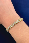 14K Gold Split Baguette Diamond Bracelet in yellow gold - close-up product photo