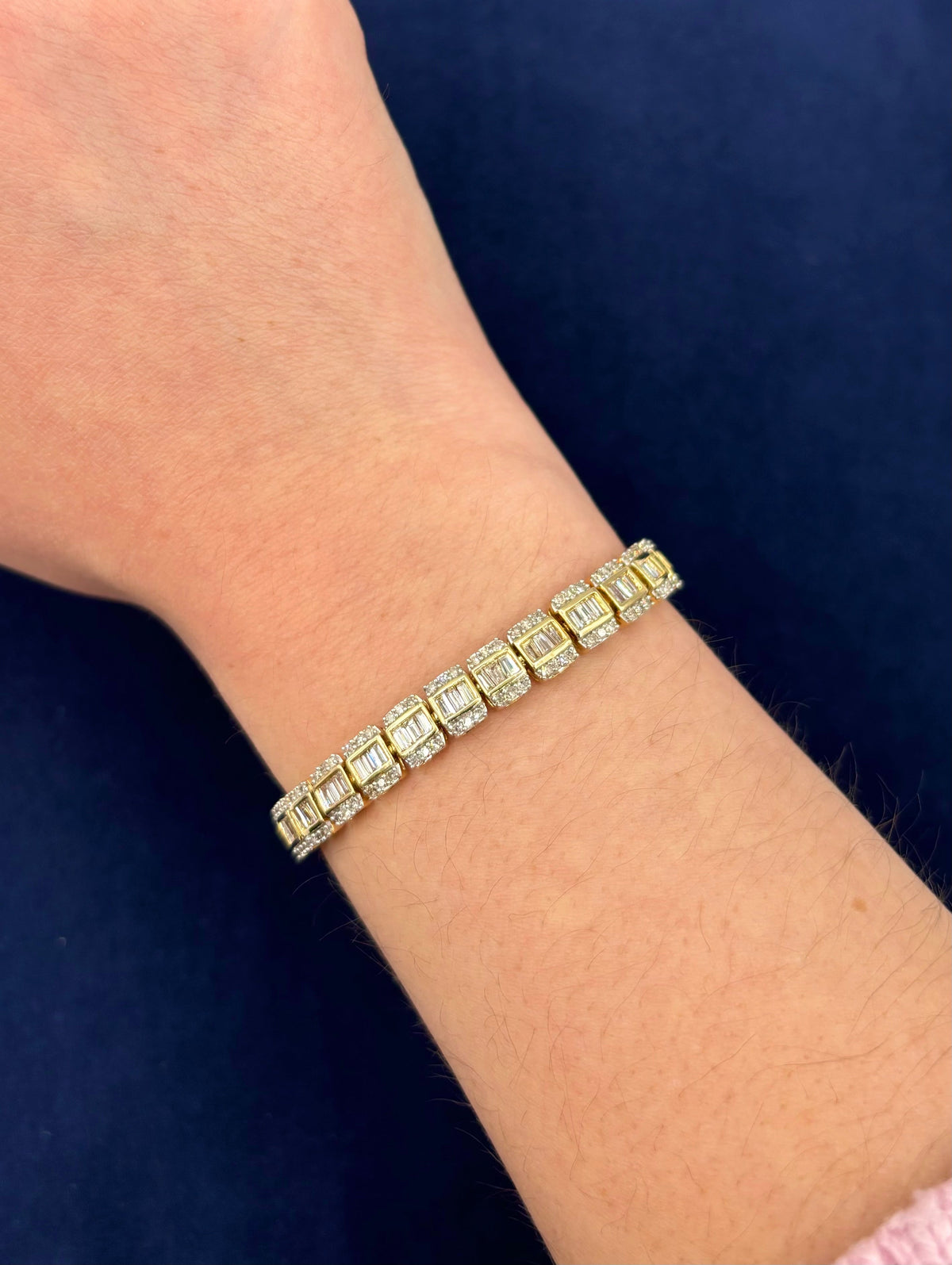 14K Gold Split Baguette Diamond Bracelet - additional product view 9