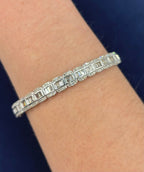14K Gold Baguette Diamond Bangle Bracelet 6.8mm - additional product view 2