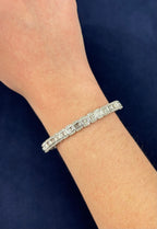 14K Gold Baguette Diamond Bangle Bracelet 6.8mm - additional product view 5