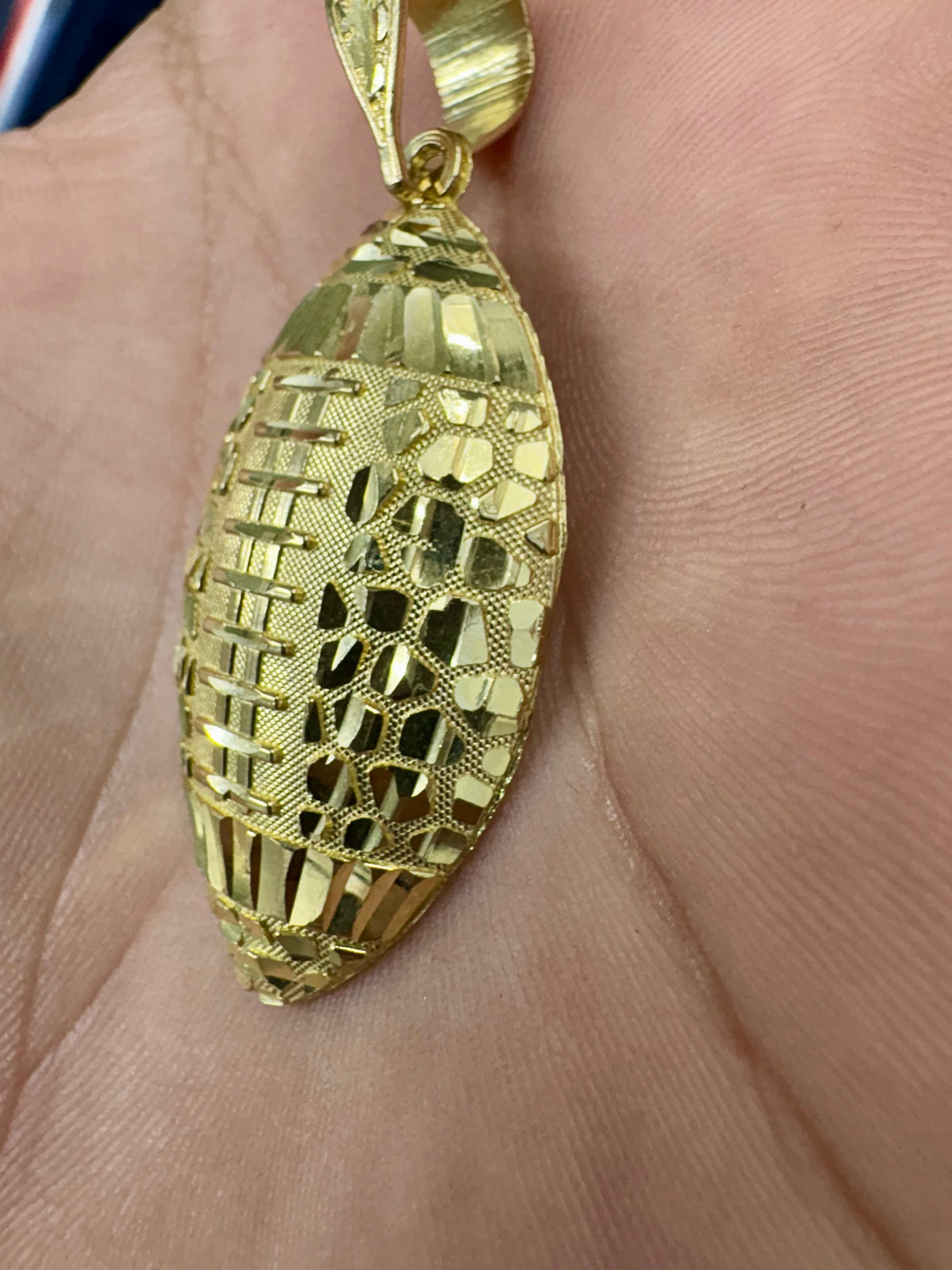 10K Gold Football Pendant - additional product view 4