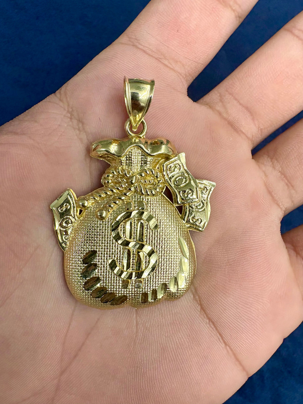 10K Gold Money Bag Pendant - additional product view 2