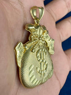 10K Gold Money Bag Pendant - additional product view 3