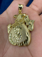 10K Gold Money Bag Pendant - additional product view 4