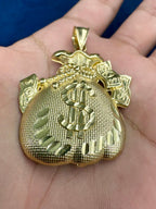 10K Gold Money Bag Pendant - additional product view 5