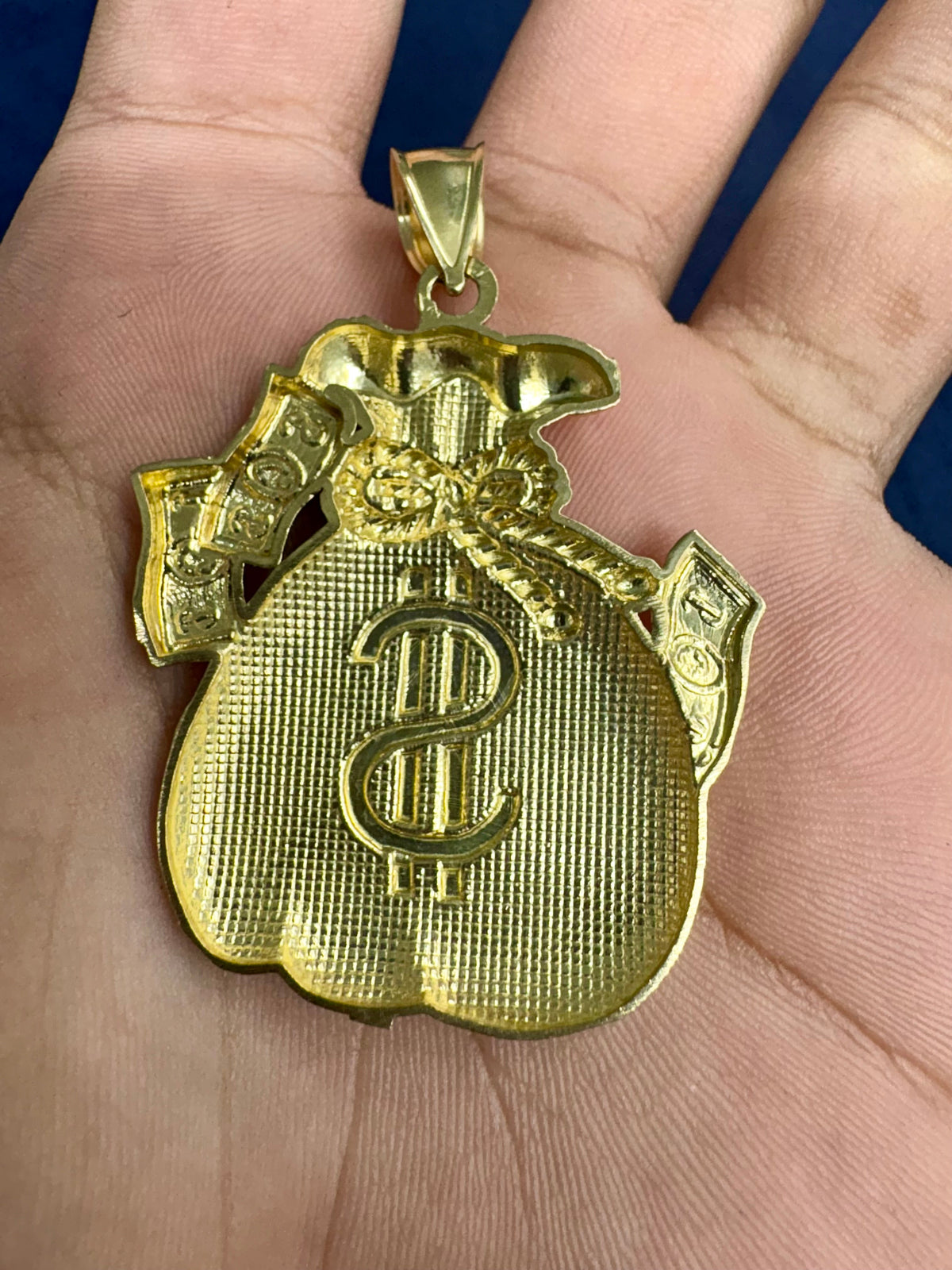 10K Gold Money Bag Pendant - additional product view 6