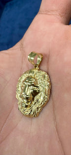 10K Gold Lion Head Pendant - additional product view 4