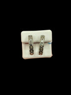 14K Gold Baguette Square Style Hoop Diamond Earrings - additional product view 7