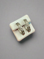 14K Gold Baguette Square Style Hoop Diamond Earrings - additional product view 8