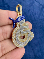 Solid 14K Gold and Diamond Wheelchair Pendant - additional product view 3
