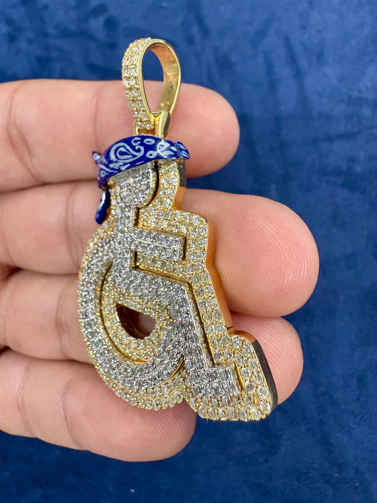 Solid 14K Gold and Diamond Wheelchair Pendant - additional product view 4