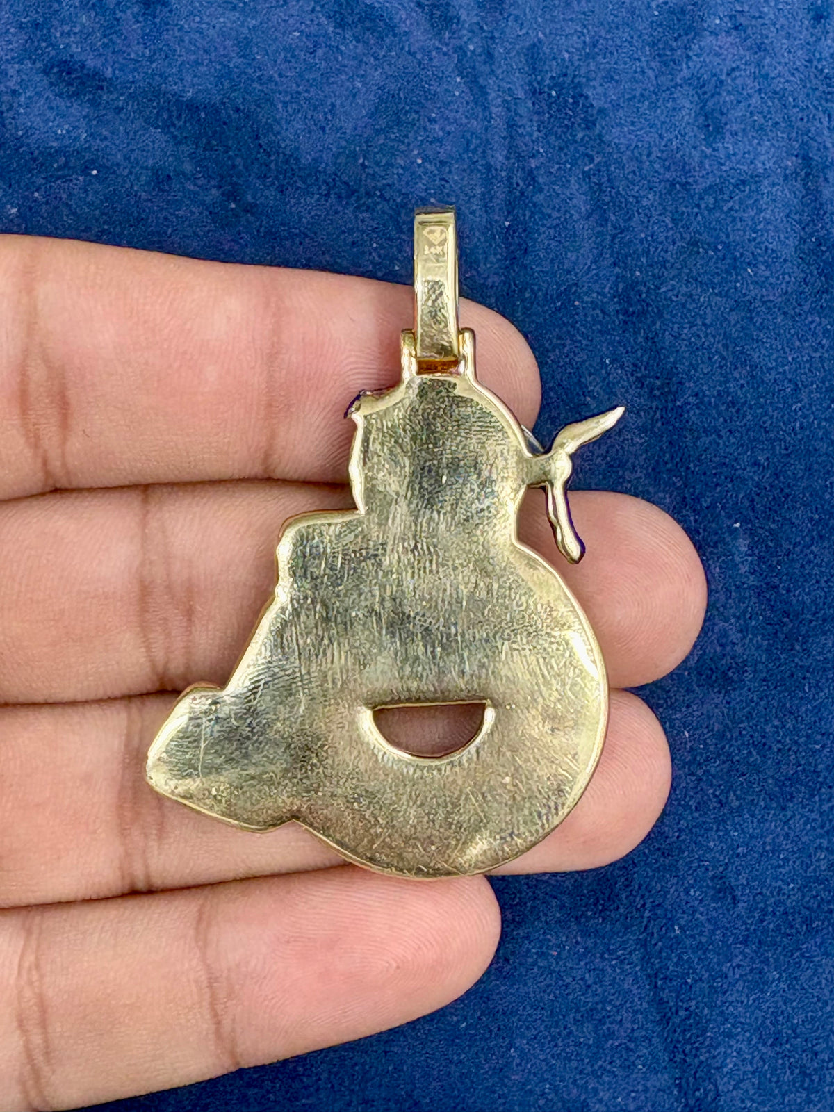 Solid 14K Gold and Diamond Wheelchair Pendant - additional product view 6