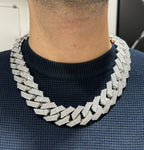 14K White Gold Jumbo 27mm Diamond Cuban Chain - additional product view 2