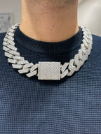 14K White Gold Jumbo 27mm Diamond Cuban Chain - additional product view 3
