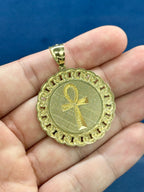 10K Gold Cuben Style Ankh Circle ￼pendant - additional product view 5