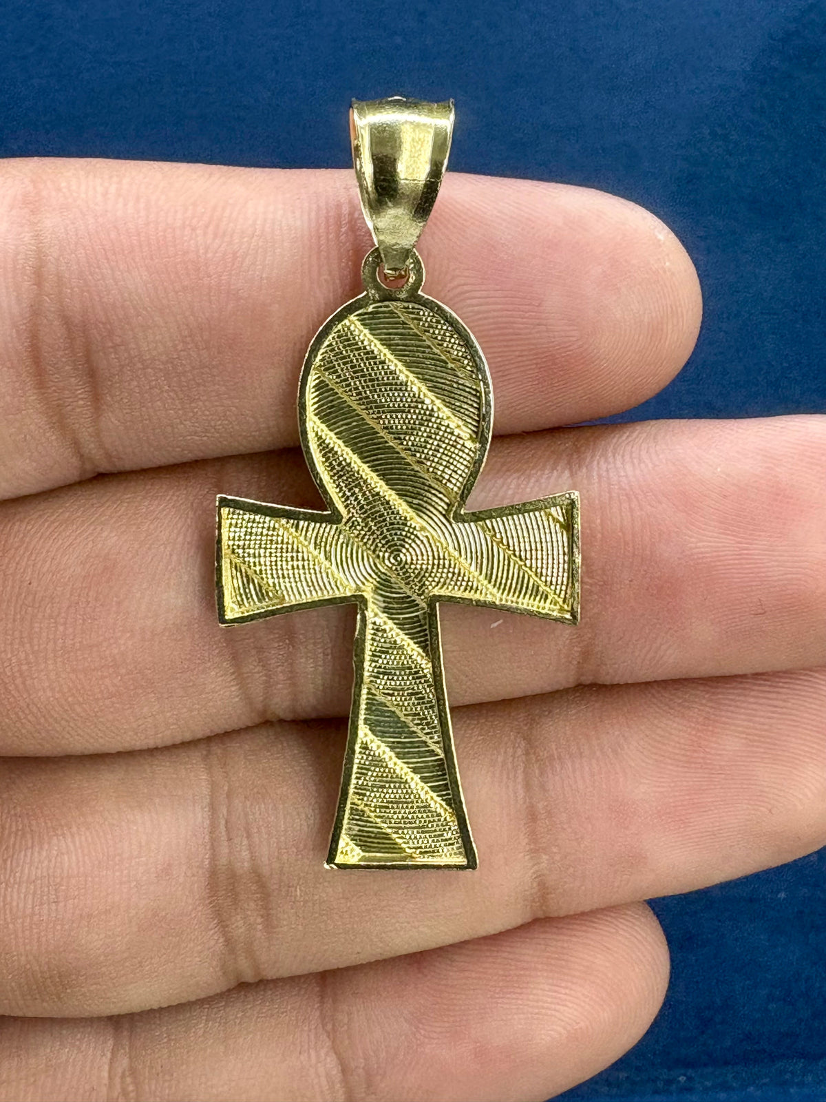 10K Gold Cross Pendant with Parallel Lines ￼ - additional product view 6