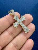 10K Gold Cross Pendant with White Sapphire ￼ - additional product view 2