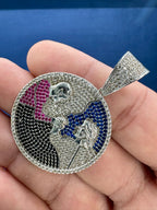 14K White Gold and Safire Stone Pendant - additional product view 4