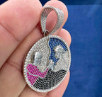 14K White Gold and Safire Stone Pendant - additional product view 5