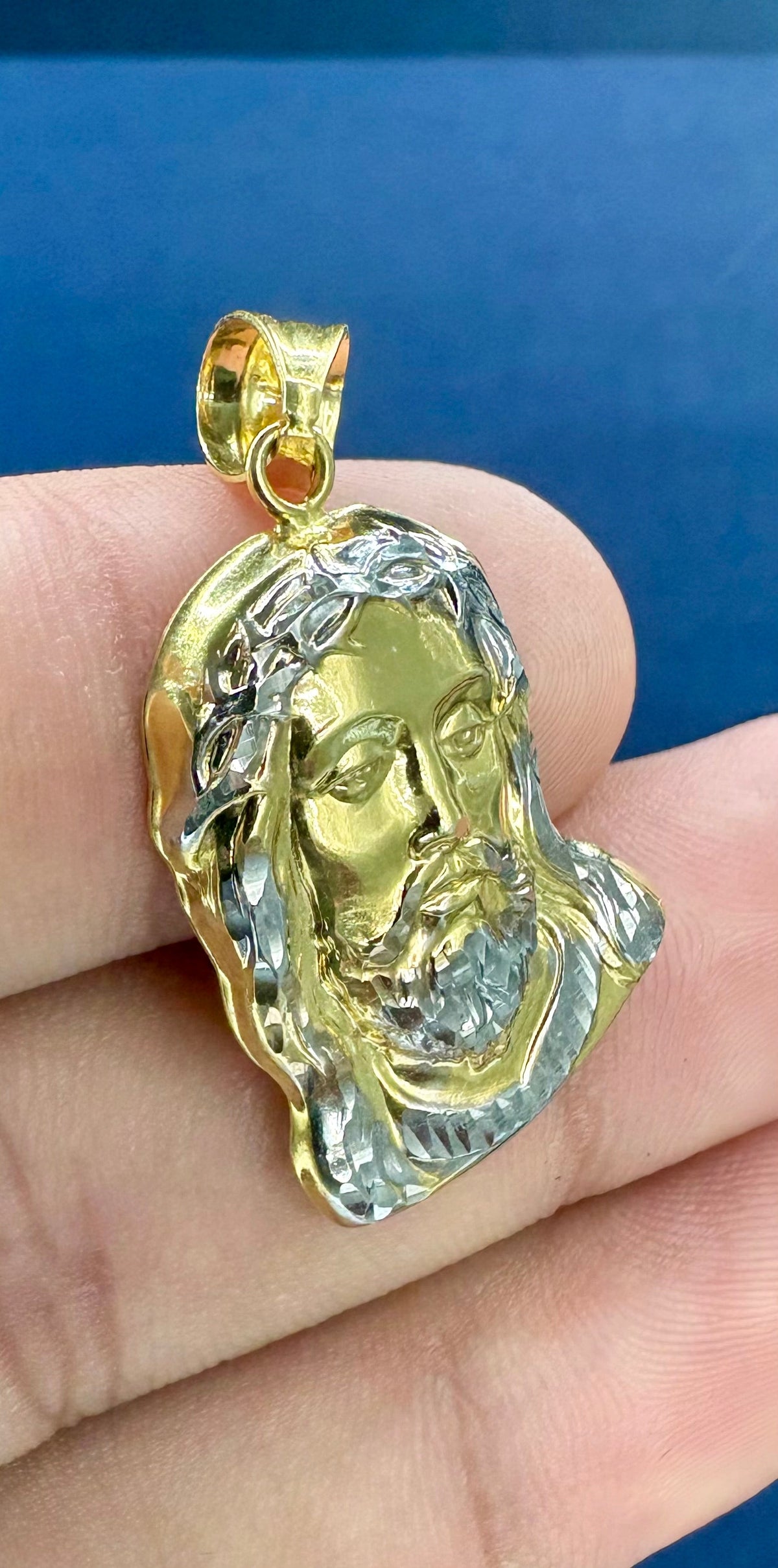 14K Gold Jesus Pendant - additional product view 3