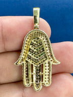 14K Gold and Sapphire Stone Hamsa Pendant - additional product view 5