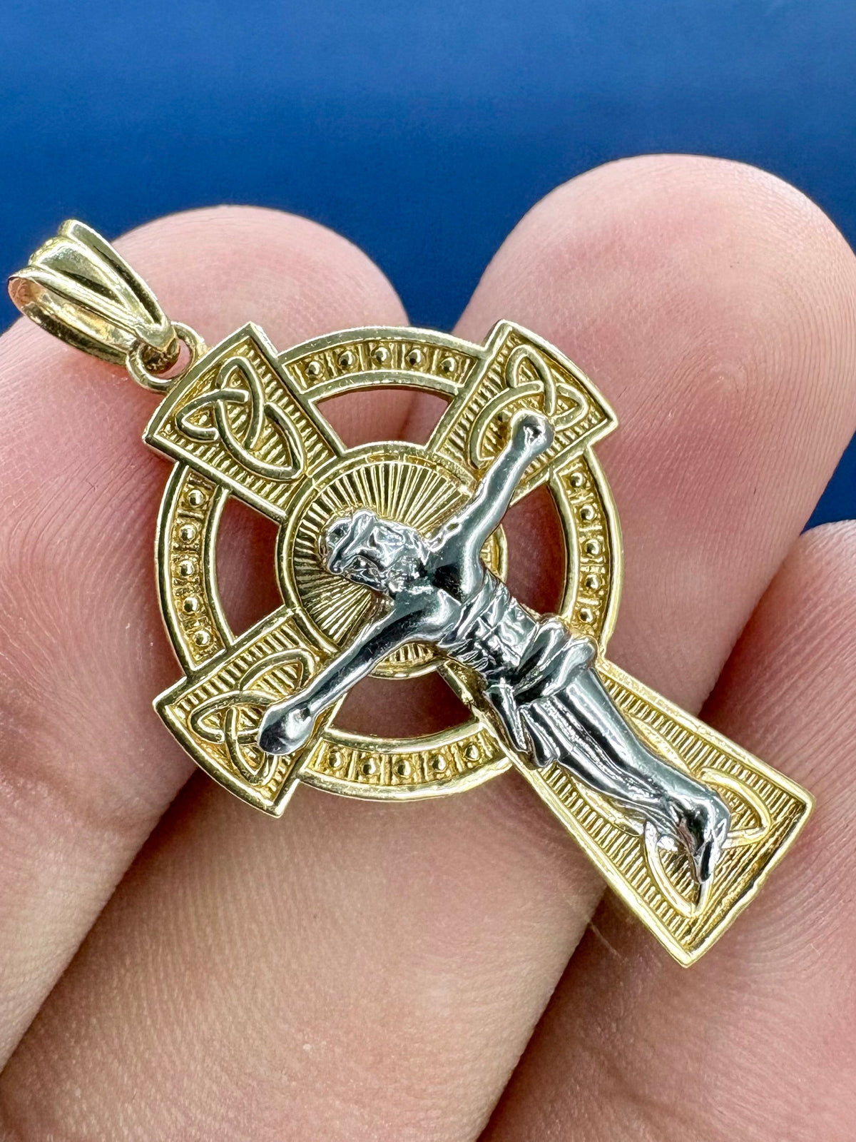 14K Gold Cross Pendant with Jesus - additional product view 3