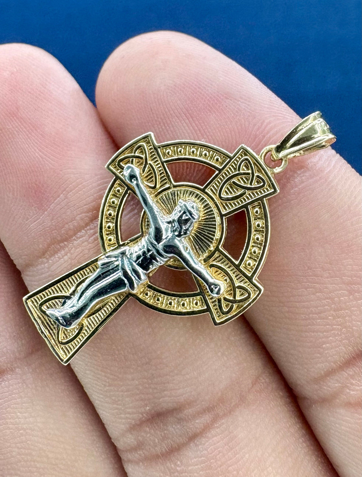 14K Gold Cross Pendant with Jesus - additional product view 4