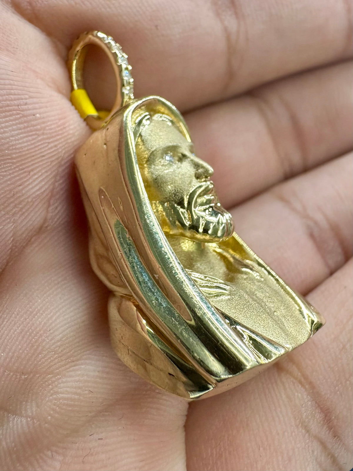 14K Gold and Diamonds Jesus Head Pendant - additional product view 3