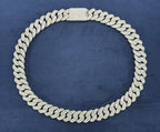 14K 18.5mm White Gold Baguette Cuban Diamond Chain - additional product view 8