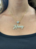 10K Gold Custom Naomy Name Diamond Pendant - additional product view 2