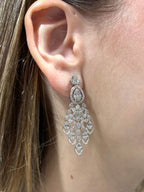 14K Gold Baguette Pear Drops Hanging Diamond Earrings - additional product view 2