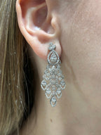 14K Gold Baguette Pear Drops Hanging Diamond Earrings - additional product view 4