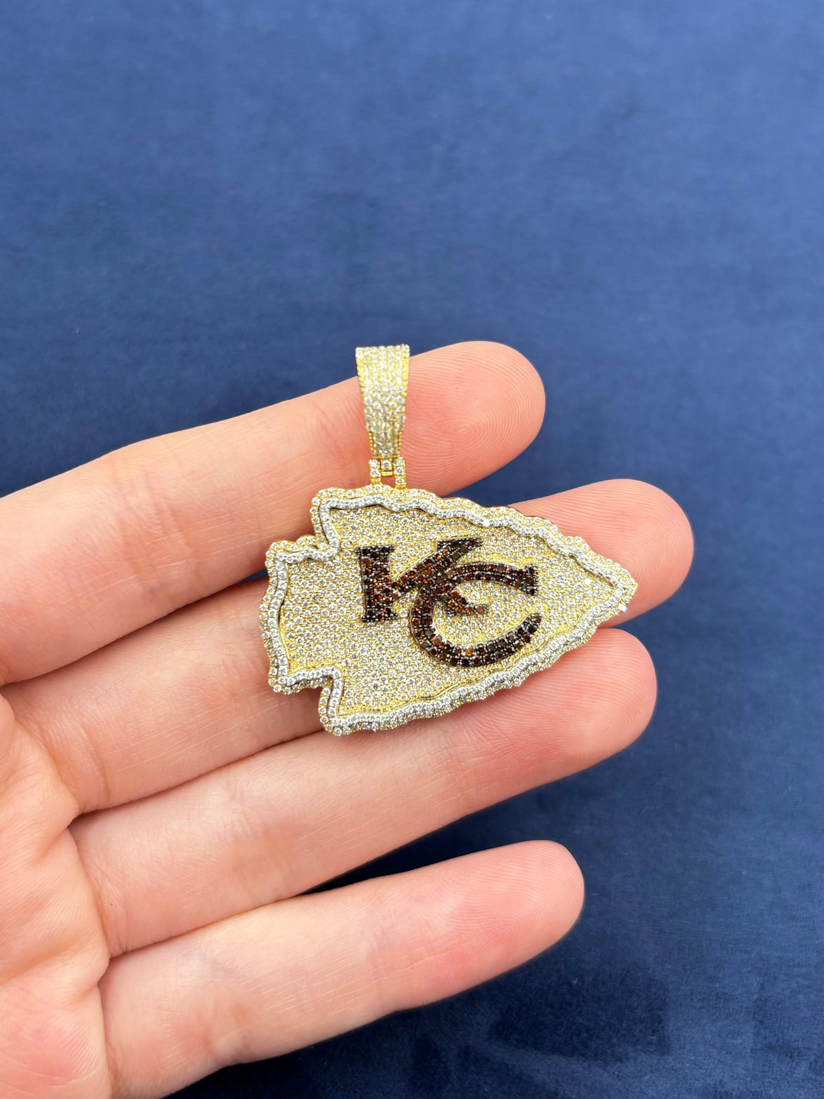 10K Gold Kansas City Chief Custom Diamond Pendant - additional product view 2