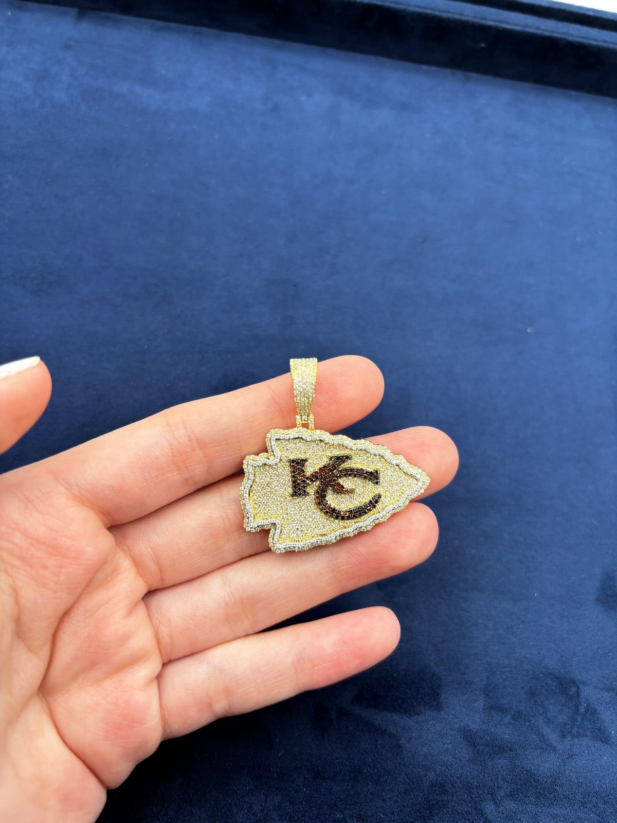 10K Gold Kansas City Chief Custom Diamond Pendant - additional product view 3