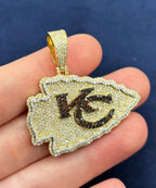 10K Gold Kansas City Chief Custom Diamond Pendant - additional product view 4