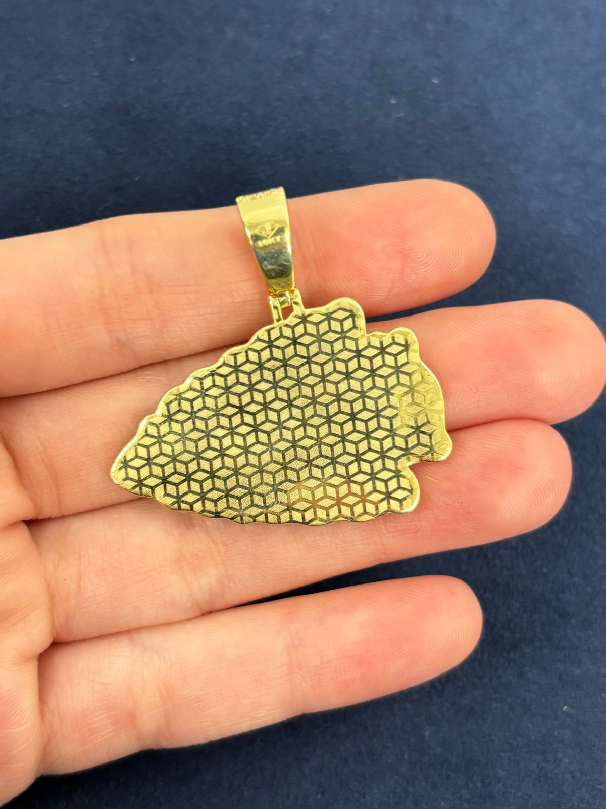 10K Gold Kansas City Chief Custom Diamond Pendant - additional product view 6