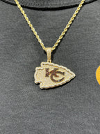 10K Gold Kansas City Chief Custom Diamond Pendant - additional product view 7