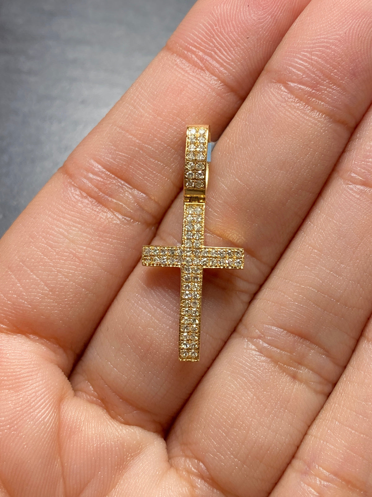 14K Gold Latin Cross Diamond Pendant - additional product view 2