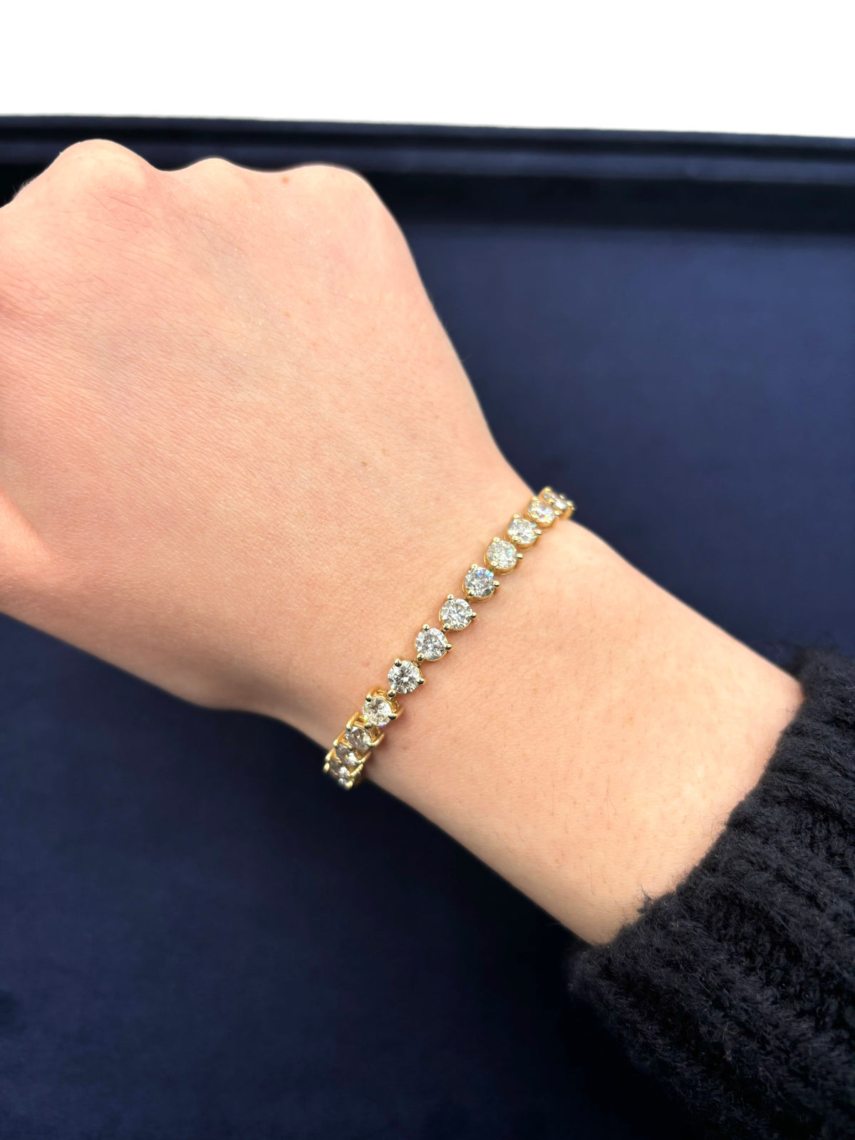 14K Gold Tennis Diamond Bracelet 3 Prong Setting 7 in - additional product view 2
