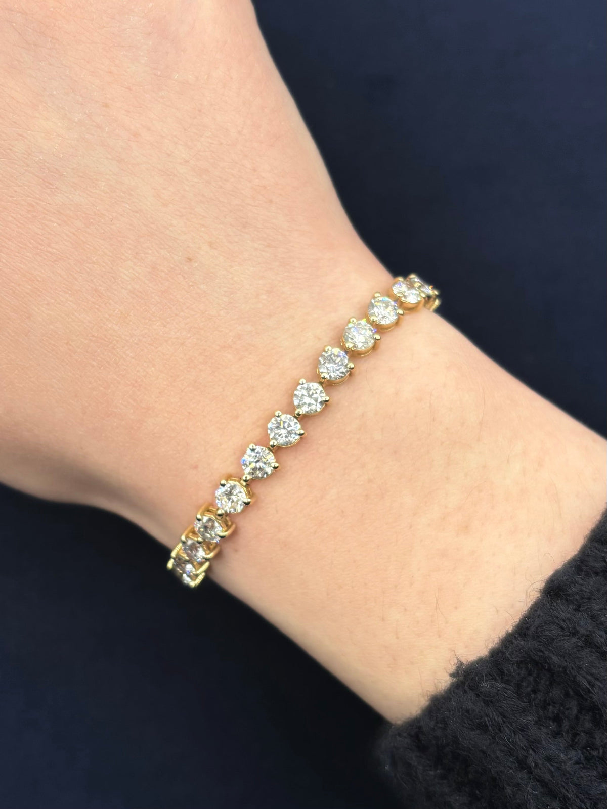 14K Gold Tennis Diamond Bracelet 3 Prong Setting 7 in - additional product view 3