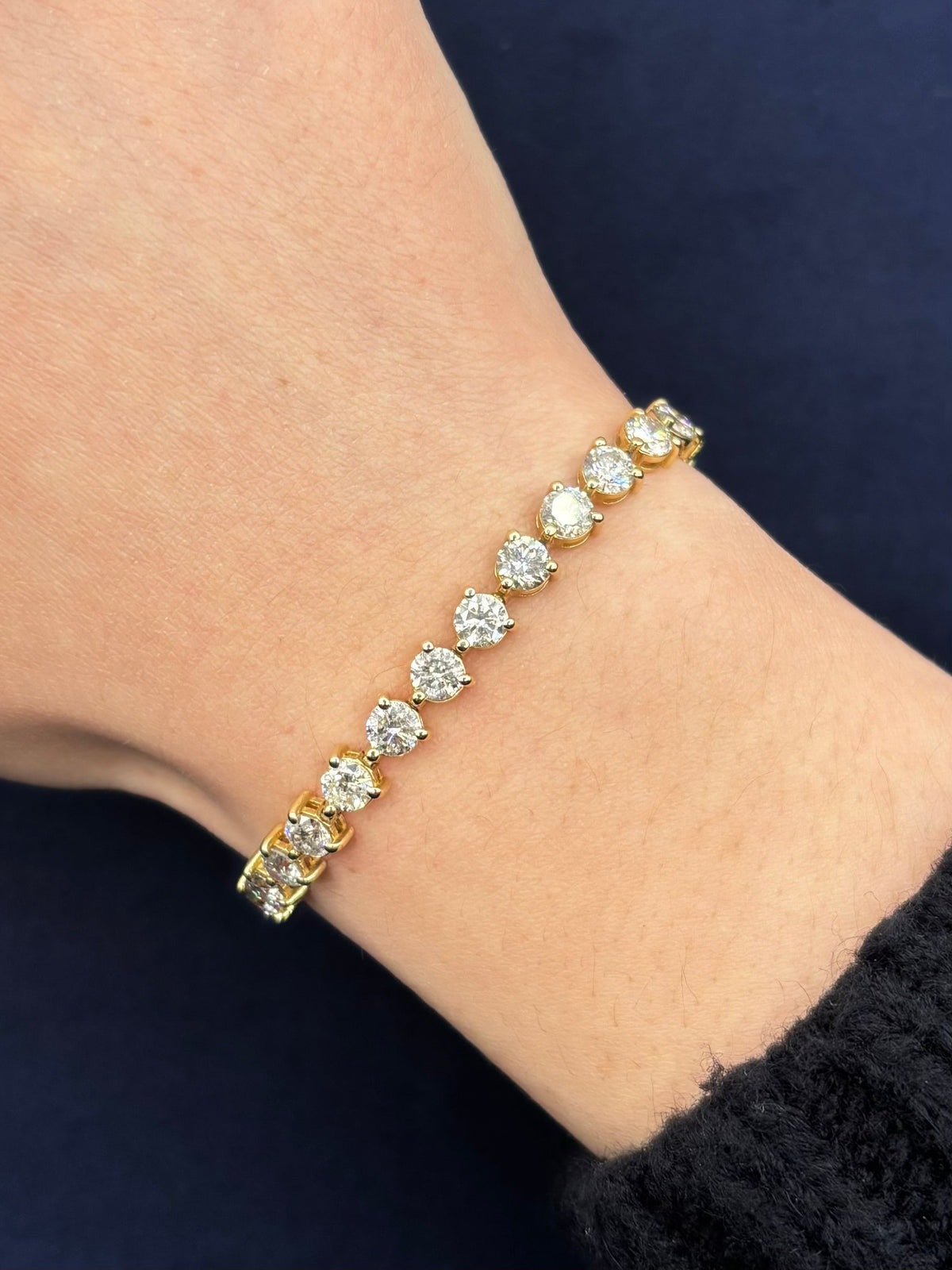 14K Gold Tennis Diamond Bracelet 3 Prong Setting 7 in - additional product view 5