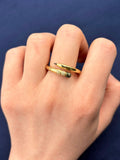10K Gold Custom Diamond Pencil Rings in yellow gold - close-up product photo