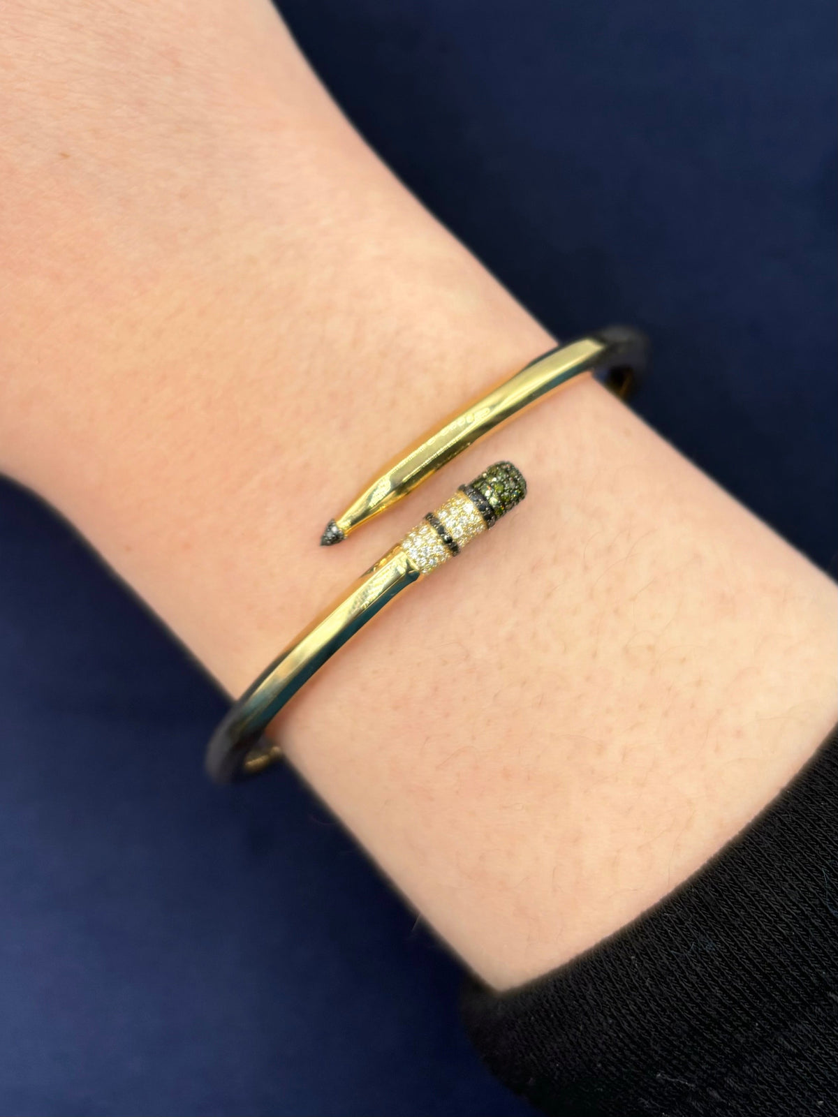 10K Gold Custom Pencil Bangle Bracelet - additional product view 4