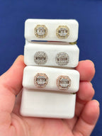 10K Gold Baguette Octagon Titan Diamond Earrings - additional product view 2