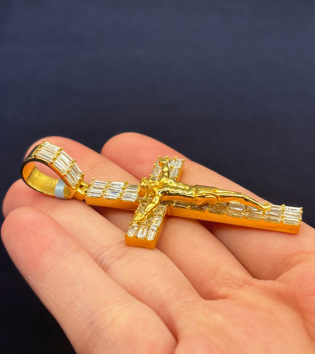 14K Gold Jesus Crucifix Cross Diamond Pendant - additional product view 4