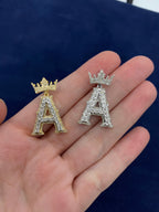 10K Gold Popular Crown Initial Diamond Pendant - additional product view 9